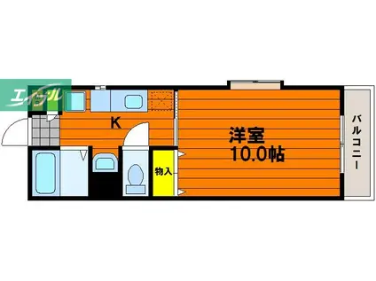 第7北村ビル(1K/1階)の間取り写真