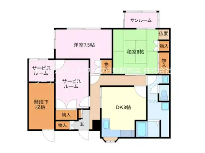 コーポ平野(2SDK/1階)の間取り写真