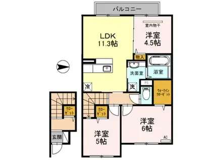 カーサ カンパーニャ(3LDK/2階)の間取り写真