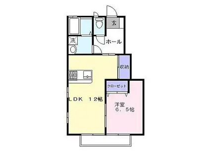 ハピネスさくら(1LDK/1階)の間取り写真