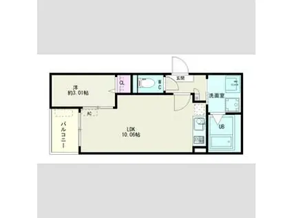 JACK KOMEIII(1LDK/1階)の間取り写真