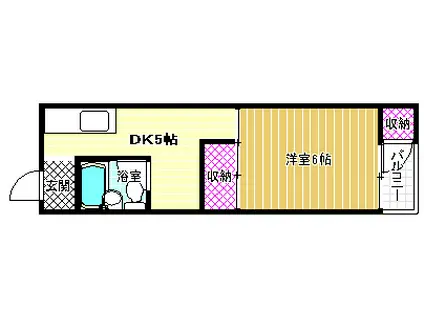 シャトーバロン(1DK/3階)の間取り写真