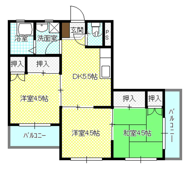 梅田マンション 2階階 間取り