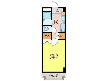 パレス三宝(ワンルーム/1階)の間取り写真