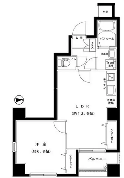 グランフォース蔵前 4階階 間取り