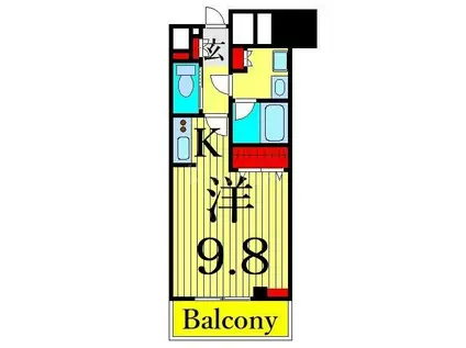 サンクレール荒川ブランガーデン(ワンルーム/6階)の間取り写真