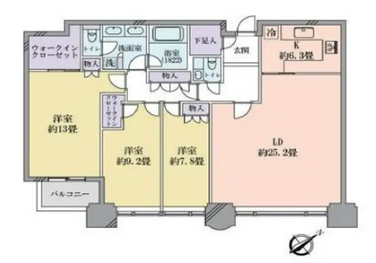 青山パークタワー 18階階 間取り