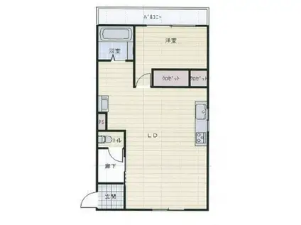 山田ビル(1LDK/4階)の間取り写真