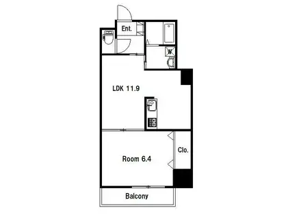 アレンデール鍛冶屋町(1LDK/8階)の間取り写真