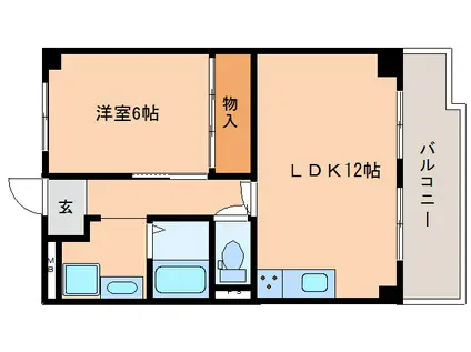 パークヴィレッジ学園前22号(1LDK/2階)の間取り写真