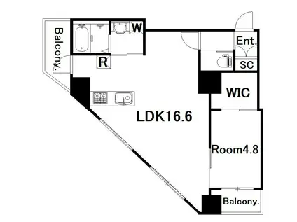 LAHAINA BLD(1LDK/4階)の間取り写真