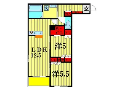 ソレイユメゾン 南流山(2LDK/2階)の間取り写真