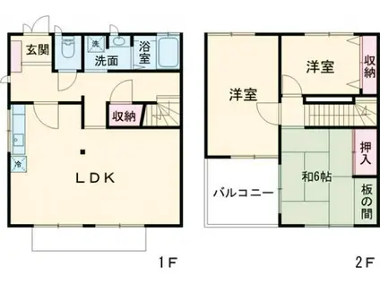 テラスハウス羽中(3LDK/1階)の間取り写真