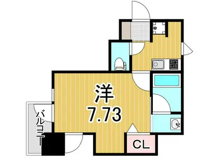 S-RESIDENCE綾瀬RIVIE(1K/2階)の間取り写真