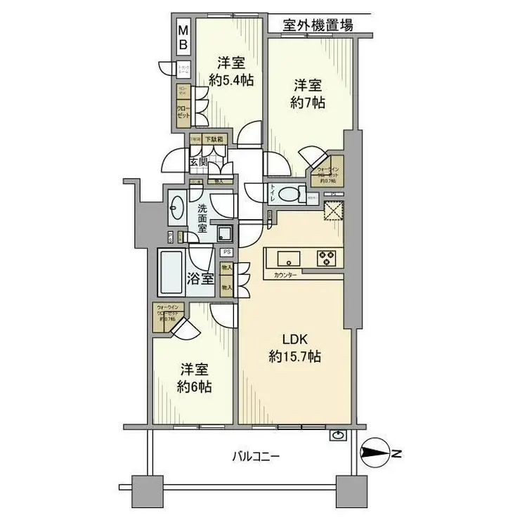 ザ・タワー&パークス田園都市溝の口 5階階 間取り