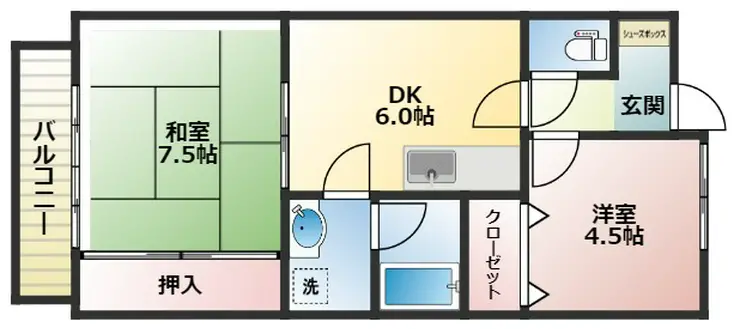 グランドール長須賀 2階階 間取り