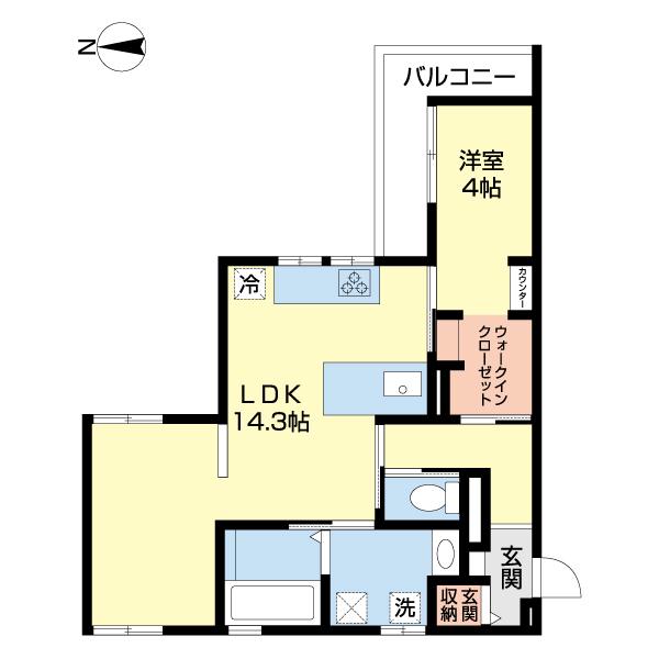 D-ROOM 杉ノ馬場(1LDK/2階)の間取り写真