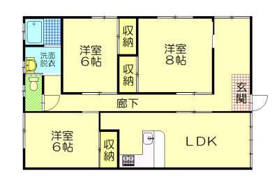 サンライト(3LDK/1階)の間取り写真