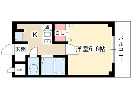 コーポ社台(1K/2階)の間取り写真