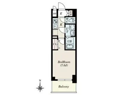 S-RESIDENCE名駅ノースII(1K/2階)の間取り写真