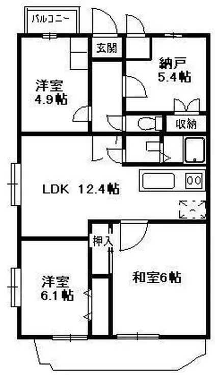 メゾングラシア 1階階 間取り