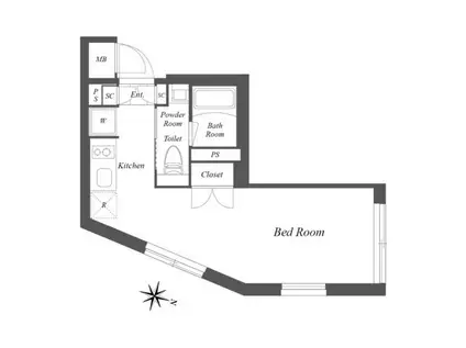 ASTILE西新宿(ワンルーム/4階)の間取り写真