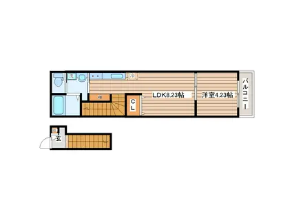 LE CIEL(1LDK/2階)の間取り写真