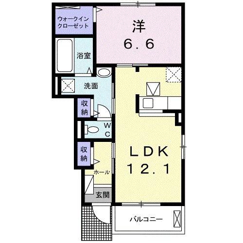 イマージュ(1LDK/1階)の間取り写真