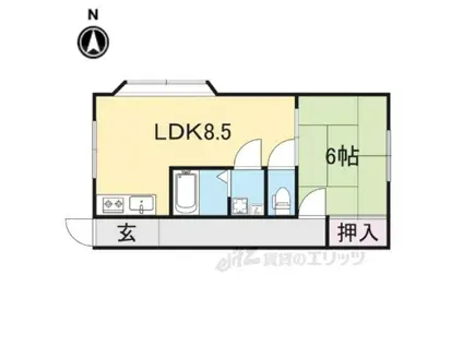 メゾンアイリス(1DK/2階)の間取り写真