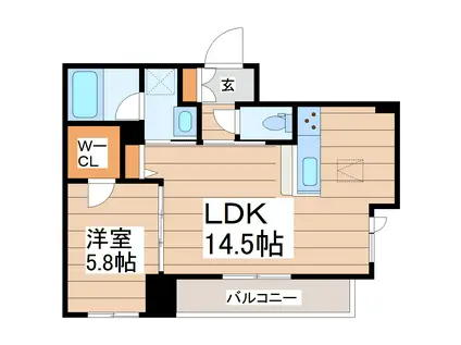 コンフォール木町(1LDK/1階)の間取り写真