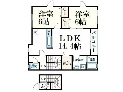 インパルス(2LDK/2階)の間取り写真