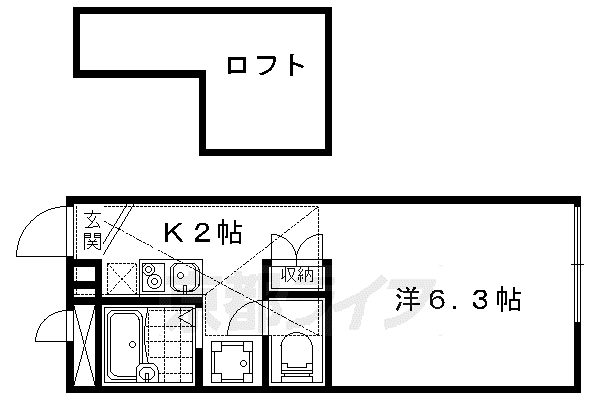 レオパレス LA PRIMAVERA(1K/2階)の間取り写真