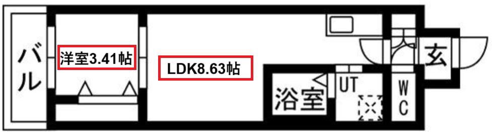 アーバンパーク新大阪(1LDK/3階)の間取り写真
