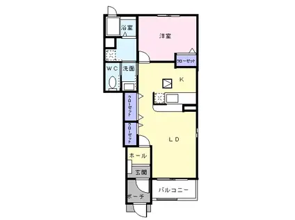 マリンブリーズII(1LDK/1階)の間取り写真
