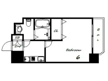 エステムコート神戸ハーバーランド前VIピクシス(1K/7階)の間取り写真