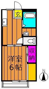 アンダンテ福井B棟(1K/2階)の間取り写真