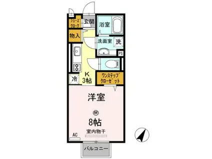 D-ROOM N.大谷(1K/1階)の間取り写真