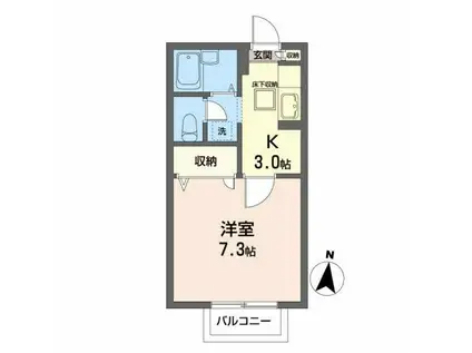 新坂壱番館(1K/1階)の間取り写真
