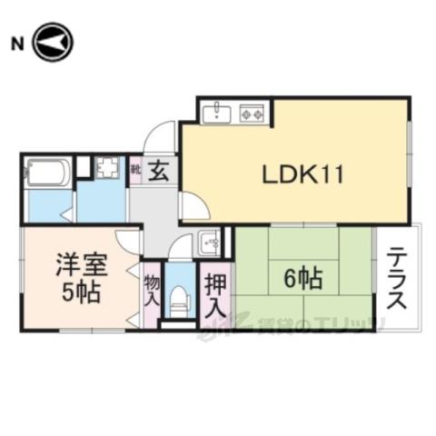 ビューラー藤木(2LDK/3階)の間取り写真