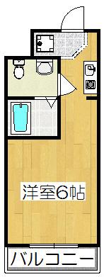 メゾンマロニエ(ワンルーム/3階)の間取り写真