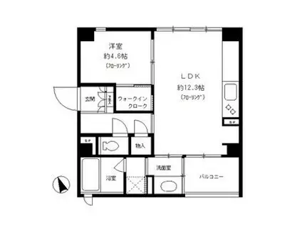 パークホームズ覚王山ウエスト(1LDK/1階)の間取り写真