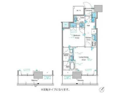 パークアクシス豊洲キャナル(1LDK/2階)の間取り写真