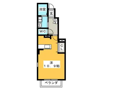 グラシアス(ワンルーム/1階)の間取り写真