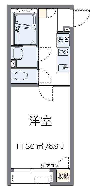 リーウン(1K/2階)の間取り写真
