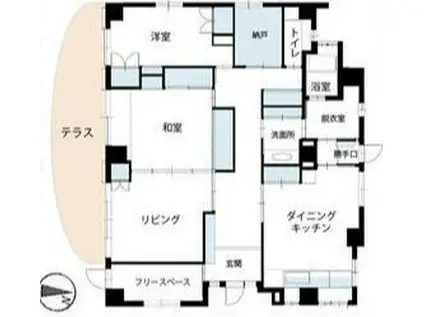 マンションコア(2SLDK/1階)の間取り写真