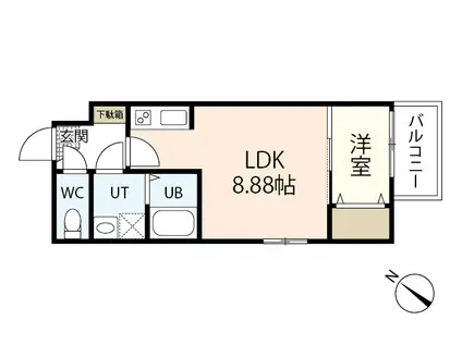 セブンプロート庚午北(1LDK/2階)の間取り写真