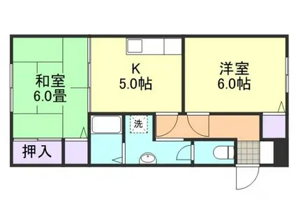 サンライフ中島 II A(2K/1階)の間取り写真