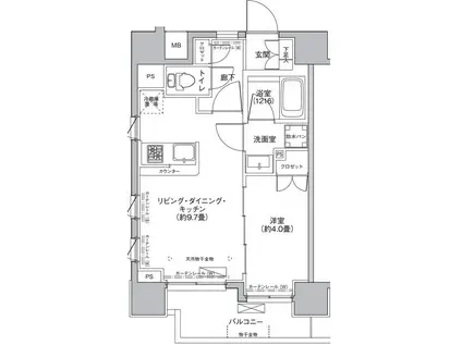 ラ・オ・モンターニュ(1LDK/2階)の間取り写真