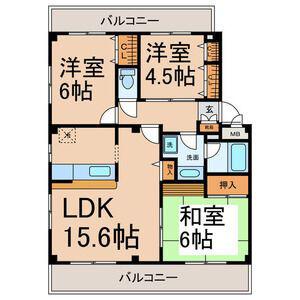メゾンプチシャトー砂場(3LDK/3階)の間取り写真