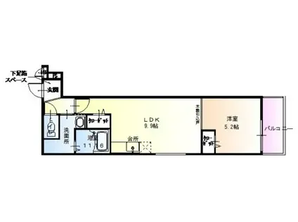 フジパレス華 北田辺(1LDK/2階)の間取り写真